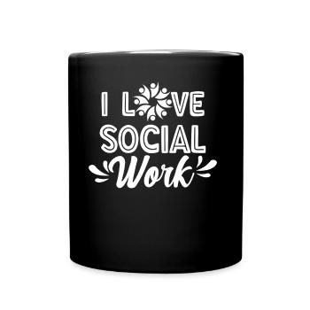 Ich Liebe Sozialarbeit Sozialarbeiter Ausbildung - Tasse einfarbig - Schwarz - Vorne