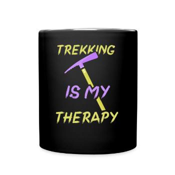 Le trekking est ma thérapie Randonneurs randonneurs - Mug uni - noir - Devant