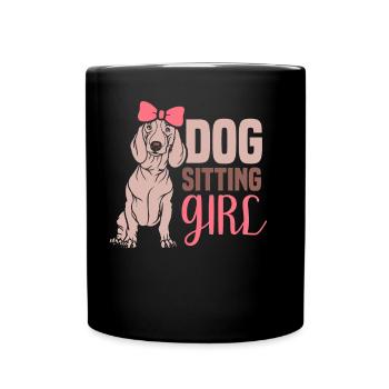 Dog Sitter Fille Dog Sitting - Mug uni - noir - Devant