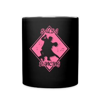 Salsa Tanzen Hobby Tanz Tänzer - Tasse einfarbig - Schwarz - Vorne