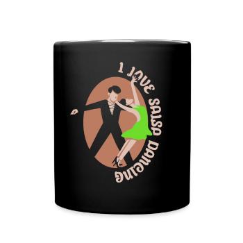 I love salsa dancing hobby dance dancer - Full Colour Mug - black - Front