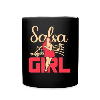 Salsa Mädchen Hobby Tanz Tanzen Tänzer - Tasse einfarbig - Schwarz - Vorne