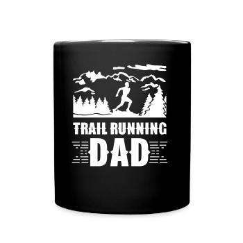 Trail Running Papa Rennen Runner Traillauf - Tasse einfarbig - Schwarz - Vorne