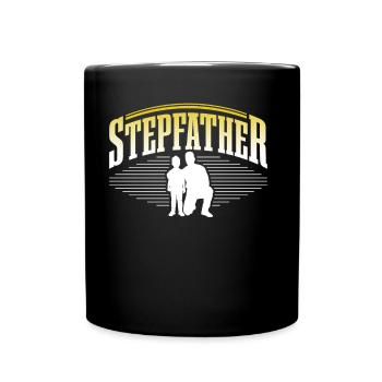 Stiefvater Vatertag Stiefpapa Stepdad - Tasse einfarbig - Schwarz - Vorne