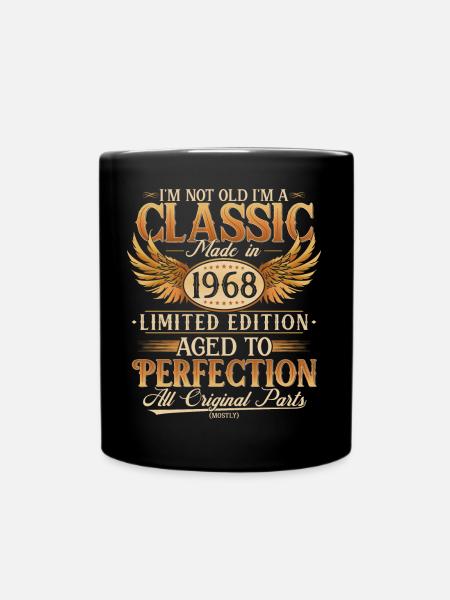Jahrgang 1968 Vintage Retro Geburtstag Geschenk - Tasse einfarbig - Schwarz