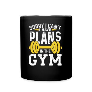 Je ne peux pas avoir de projets à la salle de sport désolé - Mug uni - noir - Devant