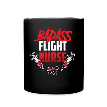 Knallharte Flight Nurse Beruf Flugkrankenschwester - Tasse einfarbig - Schwarz - Vorne