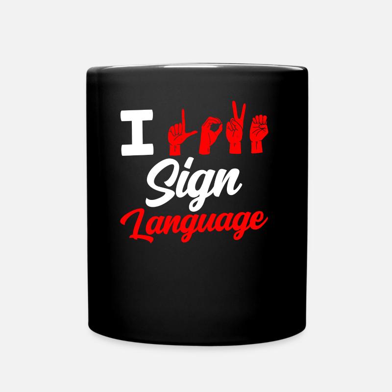 Ich Liebe Gebärdensprache Gebärden Awareness - Tasse einfarbig - Schwarz