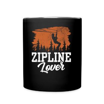 Zipline-Liebhaber Zipline Seilrutsche Ziplining - Tasse einfarbig - Schwarz - Vorne