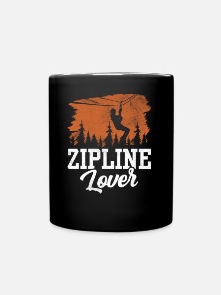 Zipline-Liebhaber Zipline Seilrutsche Ziplining - Tasse einfarbig - Schwarz