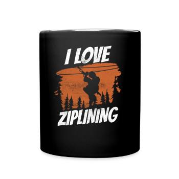 Ich Liebe Ziplining Sport Zipline Seilrutsche - Tasse einfarbig - Schwarz - Vorne