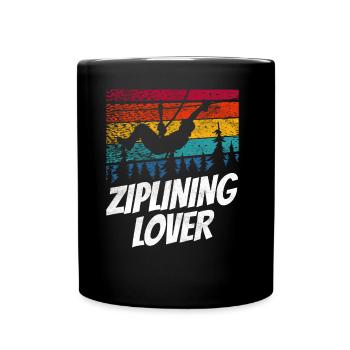 Ziplining Liebhaber Zipline Sport Seilrutsche - Tasse einfarbig - Schwarz - Vorne