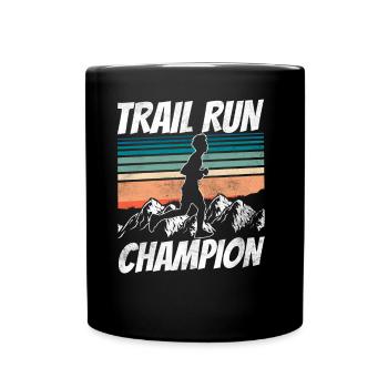 Trail Run Champion Runner Running Traillauf - Mug uni - noir - Devant