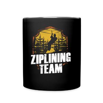 Ziplining Team Zipline Sport Zipline Sayings - Full Colour Mug - black - Front