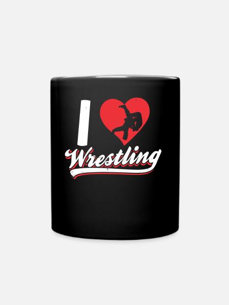 Ich Liebe Wrestling Ringen Ringer Ringkampf - Tasse einfarbig - Schwarz