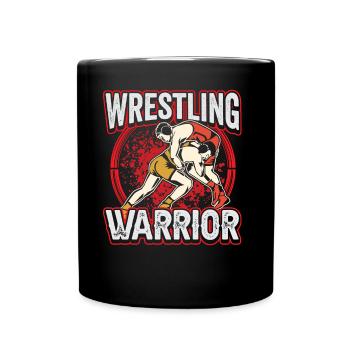 Wrestling Krieger Ringkampf Ringen Ringer - Tasse einfarbig - Schwarz - Vorne