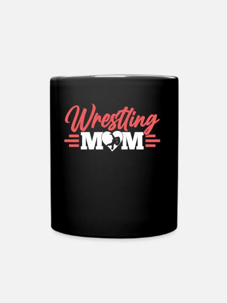 Wrestling Mama Wrestler Ringen Ringer Ringkampf - Full Colour Mug - black