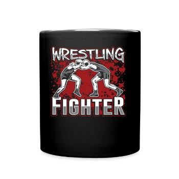 Wrestling Kämpfer Ringer Ringen Ringkampf - Tasse einfarbig - Schwarz - Vorne