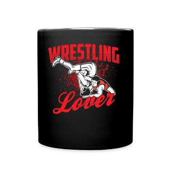 Wrestling Liebhaber Ringer Ringen Ringkampf - Tasse einfarbig - Schwarz - Vorne