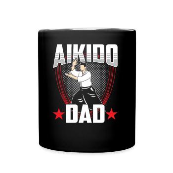Aikido Vater Kampfsport Kampfkunst Kämpfer - Tasse einfarbig - Schwarz - Vorne