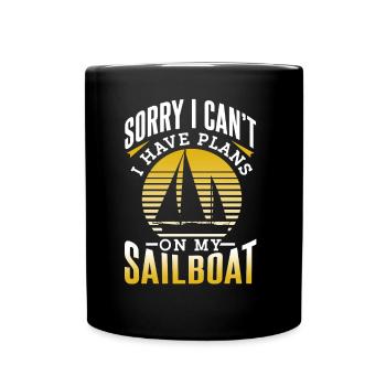 J’ai des plans sur mon voilier Désolé hobby - Mug uni - noir - Devant