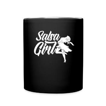 Salsa Mädchen Tanz Tanzen Tänzer Hobby - Tasse einfarbig - Schwarz - Vorne