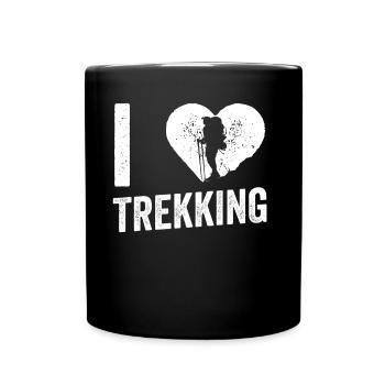 Ich Liebe Trekking Wanderung Wandern Wanderer - Tasse einfarbig - Schwarz - Vorne