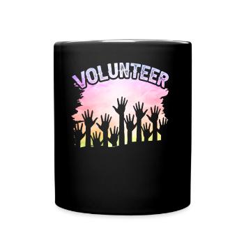 Voluntary volunteering Volunteer - Full Colour Mug - black - Front