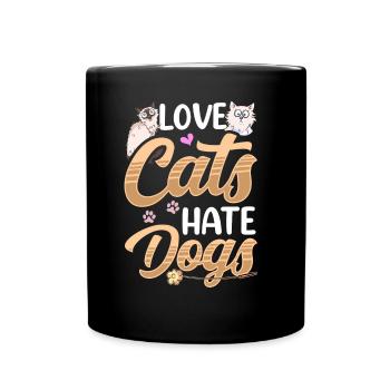 Chers Chats Déteste Chiens Amoureux Pet Cat - Mug uni - noir - Devant