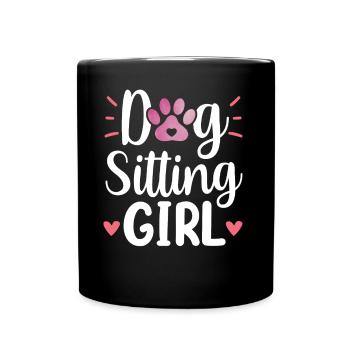 Dog Sitter Fille Dog Sitting Dog Sitting - Mug uni - noir - Devant
