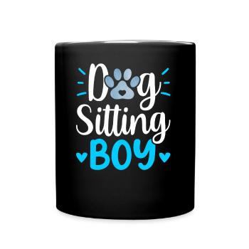 Hundesitter Junge Dog Sitting Hundesitting Hund - Tasse einfarbig - Schwarz - Vorne