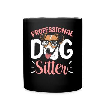 Professioneller Hundesitter Hund Dog Sitting - Tasse einfarbig - Schwarz - Vorne