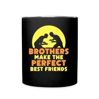 Brüder Sind Die Perfekten Besten Freunde Freund - Tasse einfarbig - Schwarz - Vorne