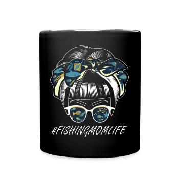Fishing Angler Fishing Rod - Full Colour Mug - black - Front