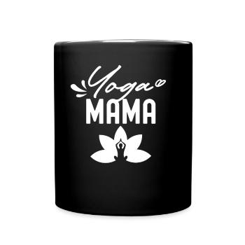 Yoga Mama Hobby Mami Mutter - Tasse einfarbig - Schwarz - Vorne