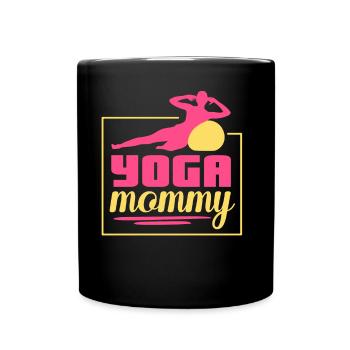 Yoga Mami Hobby Mutter Mama - Tasse einfarbig - Schwarz - Vorne