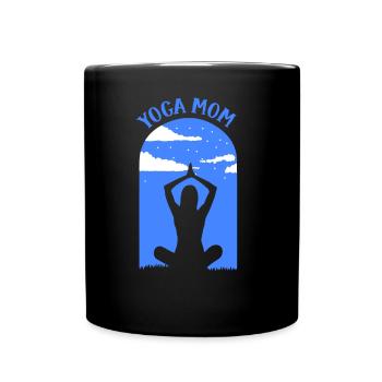 Yoga Mama Hobby Mami Mutter - Tasse einfarbig - Schwarz - Vorne