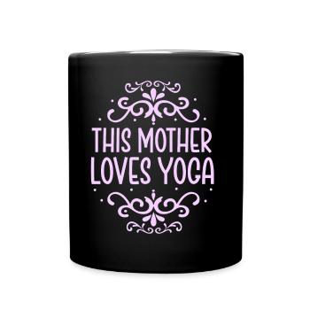 This Mom Loves Yoga Mom Hobby Mommy - Full Colour Mug - black - Front