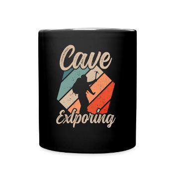 Höhle Erforschen Caving Höhlenwandern Cave - Tasse einfarbig - Schwarz - Vorne