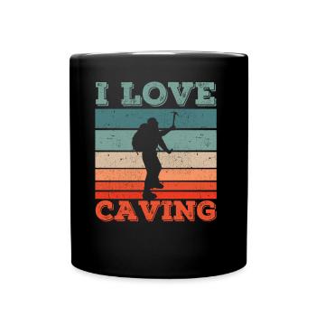 I love caving caving caving - Full Colour Mug - black - Front