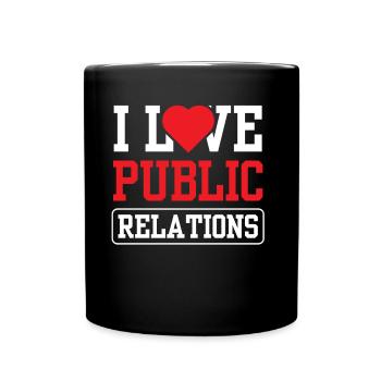 Ich Liebe Public Relations Job Beruf PR - Tasse einfarbig - Schwarz - Vorne