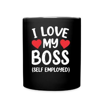 Ich Liebe Meinen Chef (Selbstständig) Freelancer - Tasse einfarbig - Schwarz - Vorne