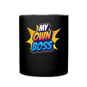My Own Boss Self-Employed Freelancer - Full Colour Mug - black - Front