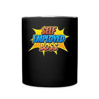 Self-employed boss Freelancer Self-employed - Full Colour Mug - black - Front
