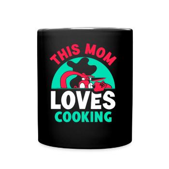 Cette mère adore cuisiner chef maman cuisinière - Mug uni - noir - Devant