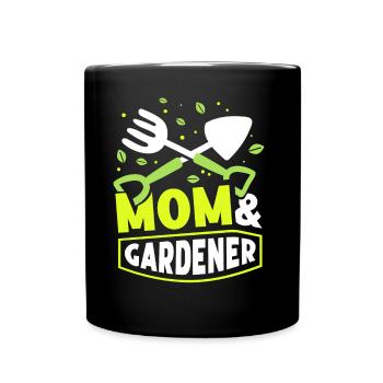 Mutter & Gärtnerin Gartenbau Garten Mama - Tasse einfarbig - Schwarz - Vorne