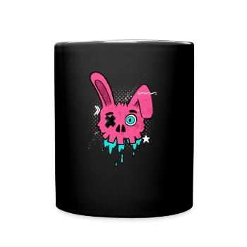 Street Style Rabbit Skull Pop Art Rabbit - Full Colour Mug - black - Front