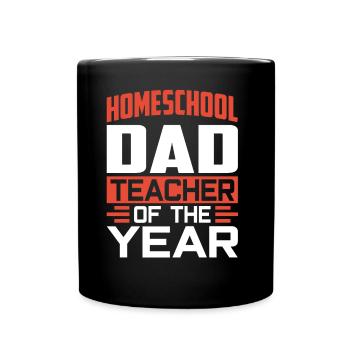 Homeschool Papa Lehrer Des Jahres Homeschooling - Tasse einfarbig - Schwarz - Vorne