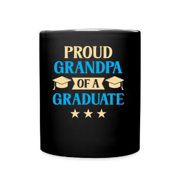 Proud grandfather of a graduate graduate - Full Colour Mug - black - Front