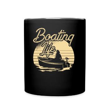 Boating Life Ship Yacht Boat Sailboat - Full Colour Mug - black - Front
